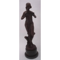Large Art Deco Bronze Lady - 'Nymph of the Woods' by Pittaluga - 52cm High   351738280997
